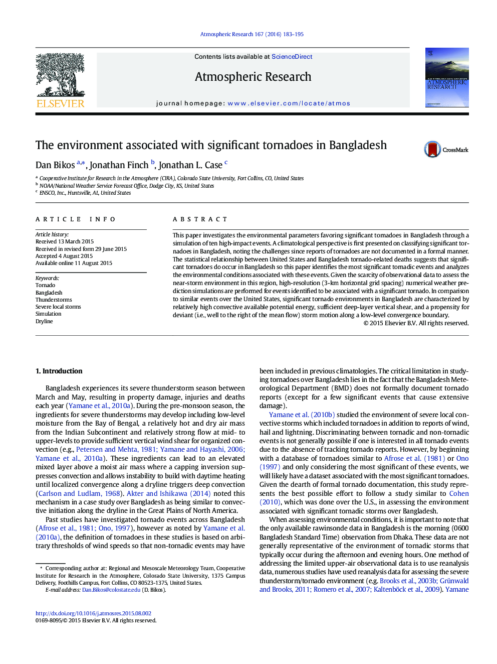 The environment associated with significant tornadoes in Bangladesh