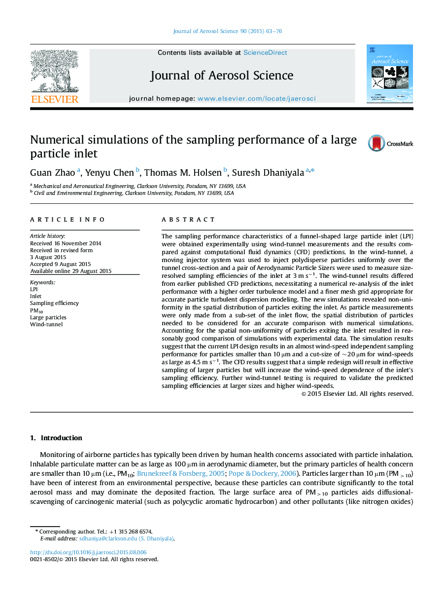 Numerical simulations of the sampling performance of a large particle inlet