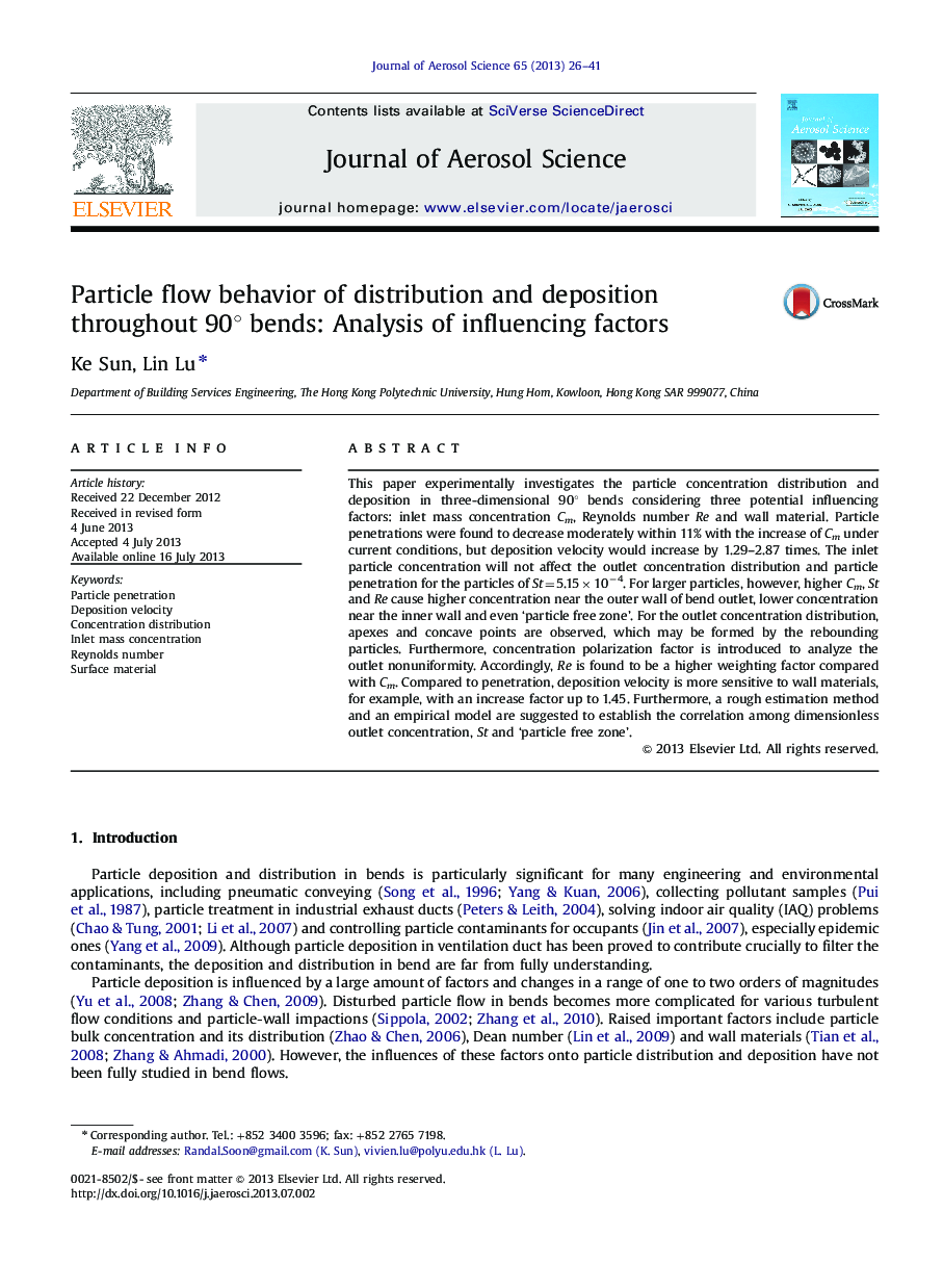 Particle flow behavior of distribution and deposition throughout 90Â° bends: Analysis of influencing factors