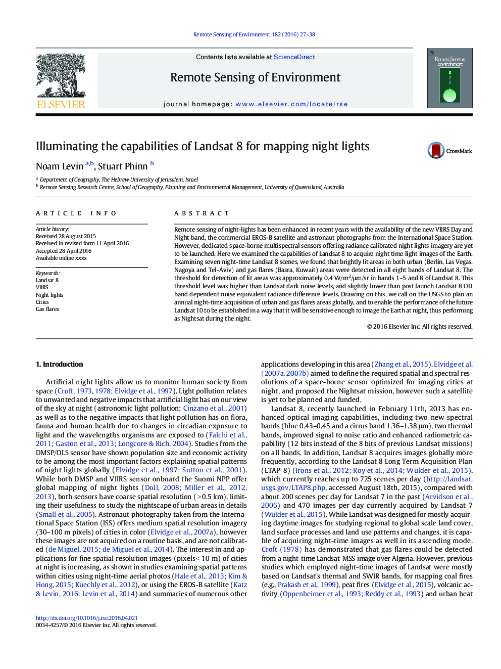 Illuminating the capabilities of Landsat 8 for mapping night lights