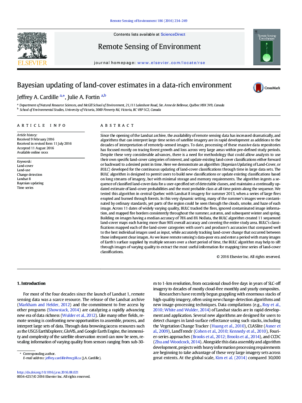 Bayesian updating of land-cover estimates in a data-rich environment