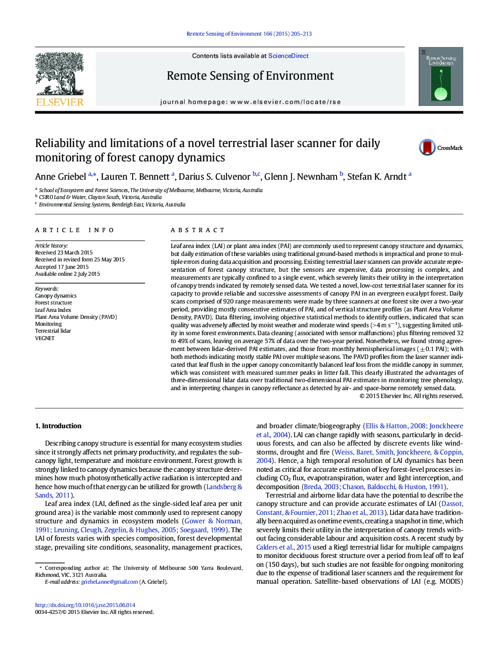 Reliability and limitations of a novel terrestrial laser scanner for daily monitoring of forest canopy dynamics