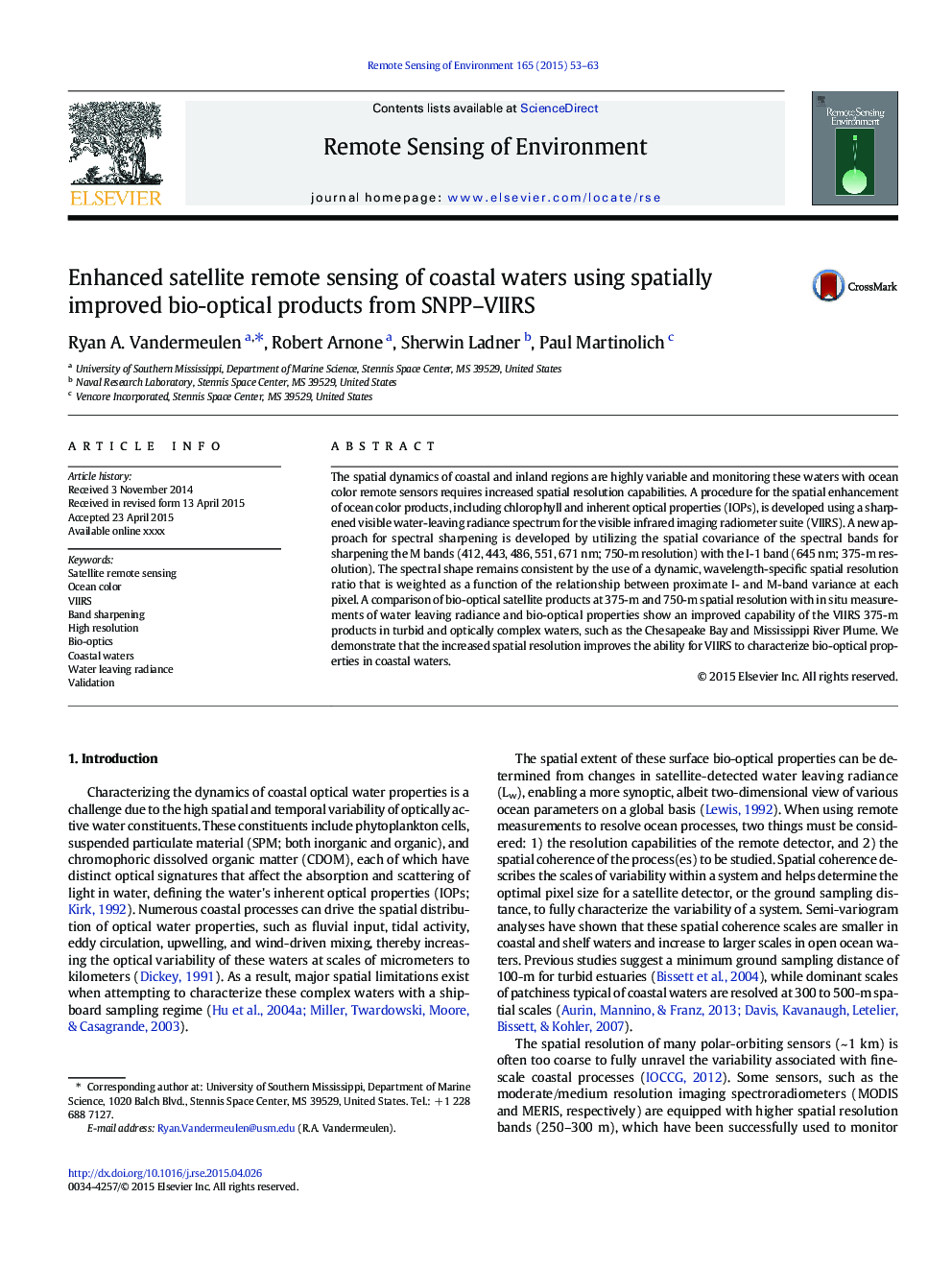 Enhanced satellite remote sensing of coastal waters using spatially improved bio-optical products from SNPP-VIIRS