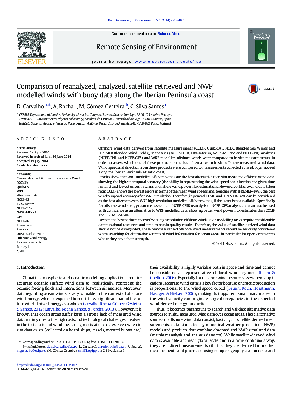 Comparison of reanalyzed, analyzed, satellite-retrieved and NWP modelled winds with buoy data along the Iberian Peninsula coast