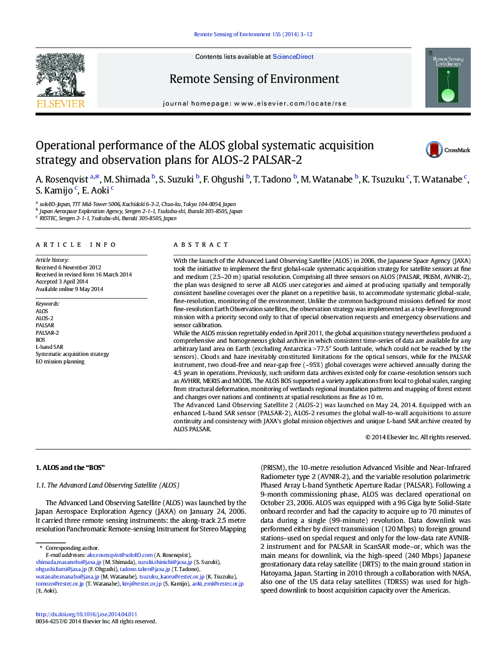 Operational performance of the ALOS global systematic acquisition strategy and observation plans for ALOS-2 PALSAR-2