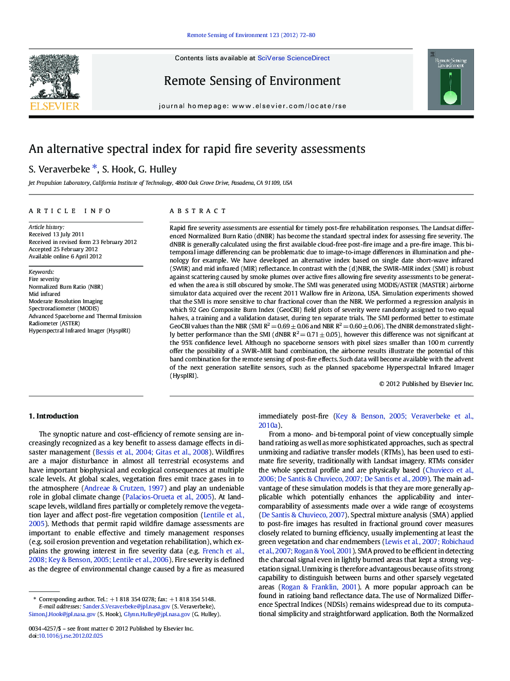 An alternative spectral index for rapid fire severity assessments