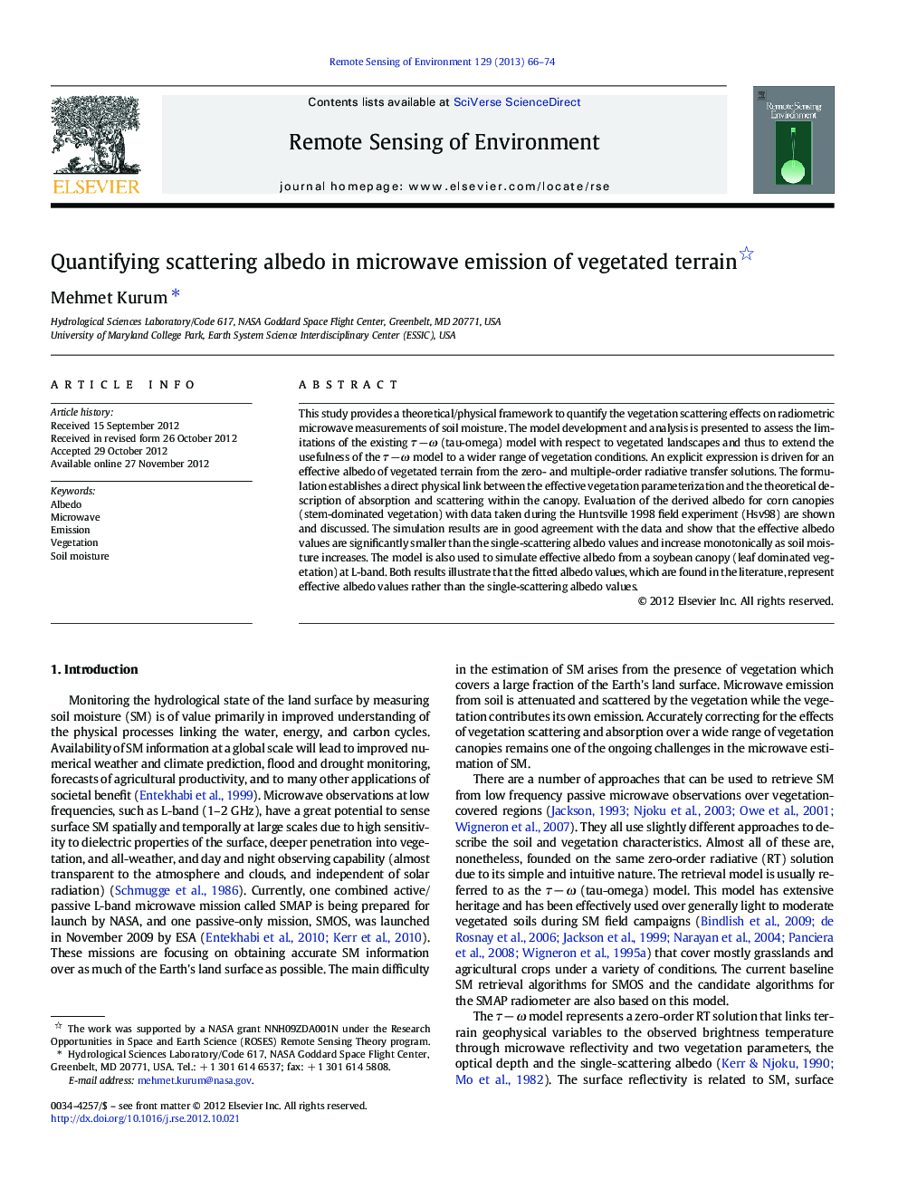 Quantifying scattering albedo in microwave emission of vegetated terrain