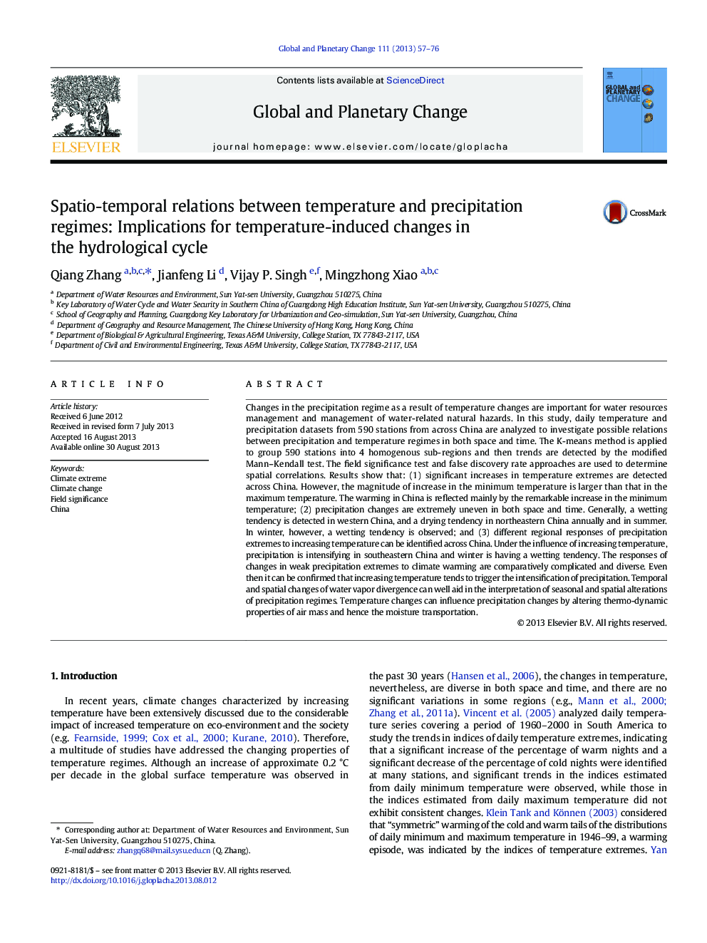 Spatio-temporal relations between temperature and precipitation regimes: Implications for temperature-induced changes in the hydrological cycle