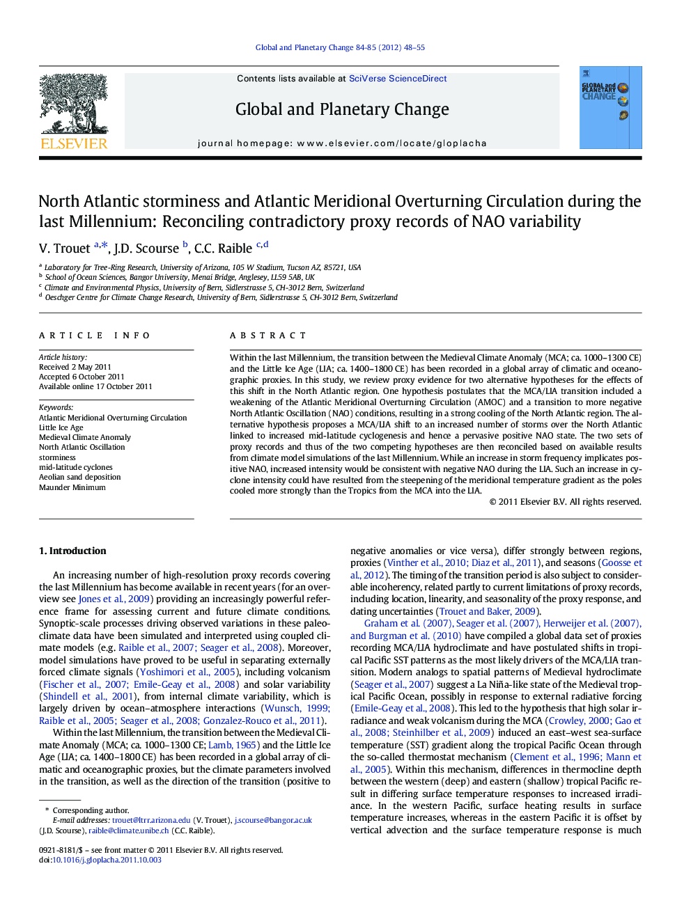 North Atlantic storminess and Atlantic Meridional Overturning Circulation during the last Millennium: Reconciling contradictory proxy records of NAO variability