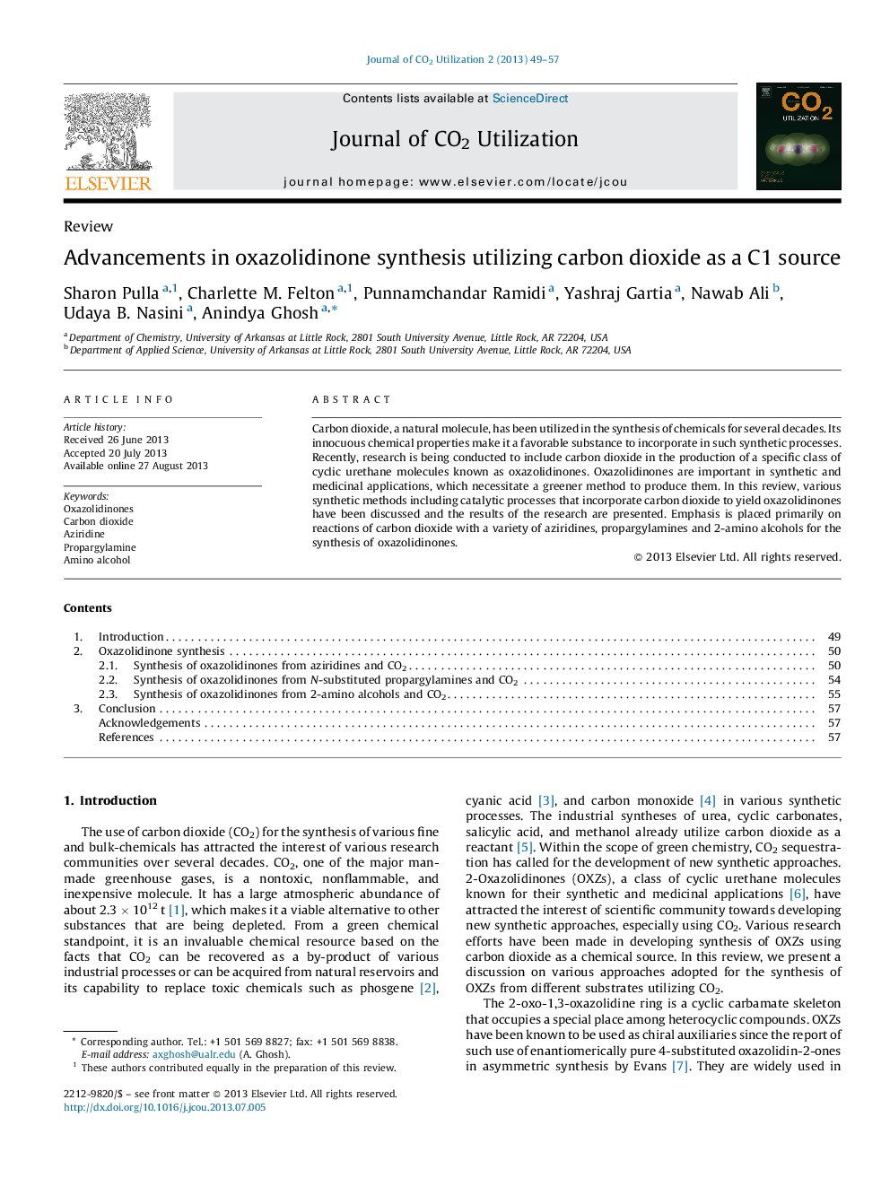 Advancements in oxazolidinone synthesis utilizing carbon dioxide as a C1 source