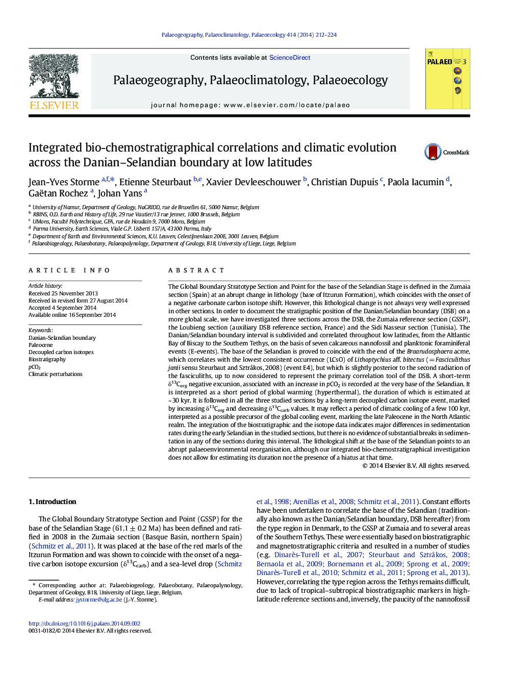 Integrated bio-chemostratigraphical correlations and climatic evolution across the Danian-Selandian boundary at low latitudes