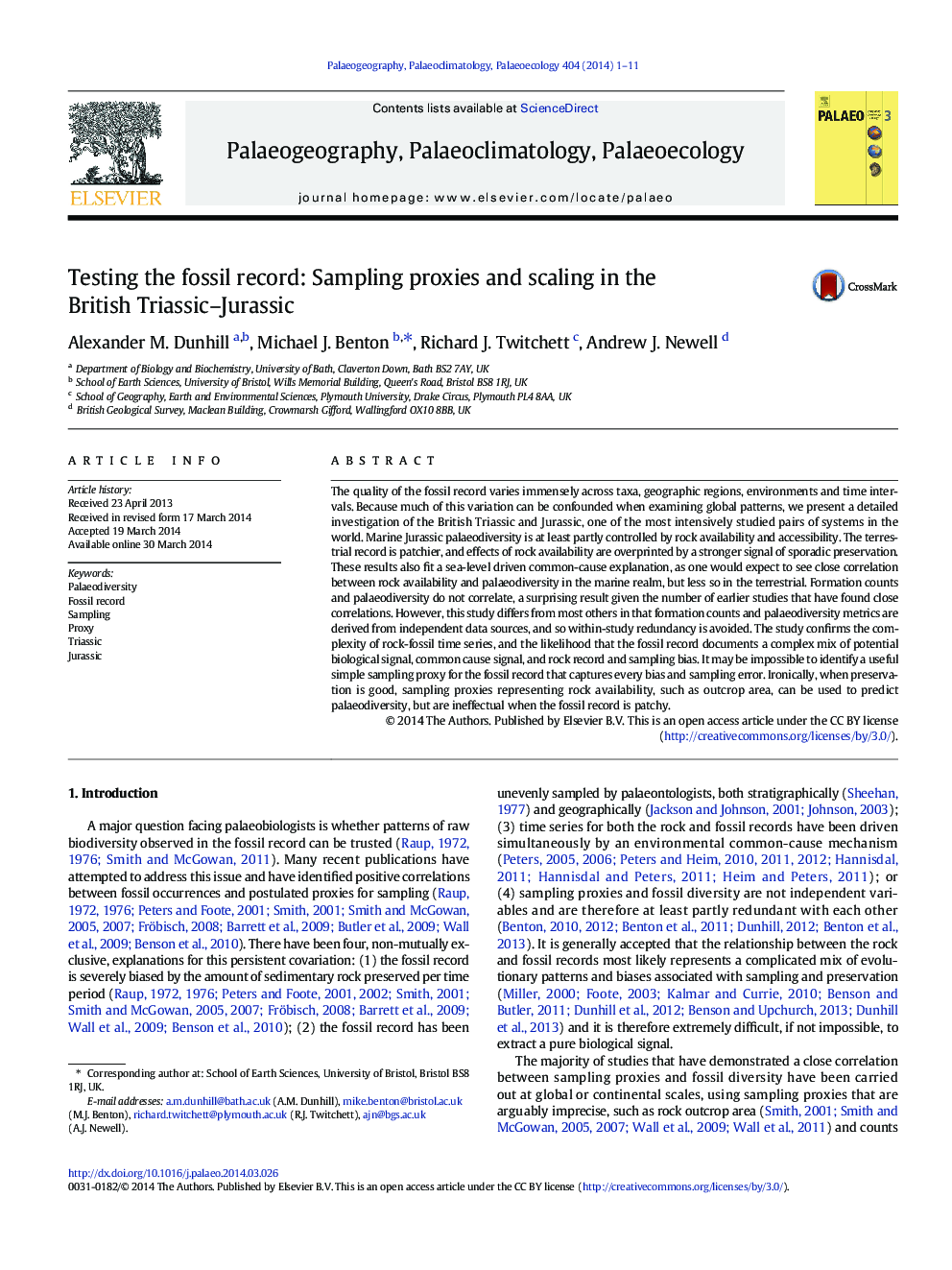 Testing the fossil record: Sampling proxies and scaling in the British Triassic-Jurassic