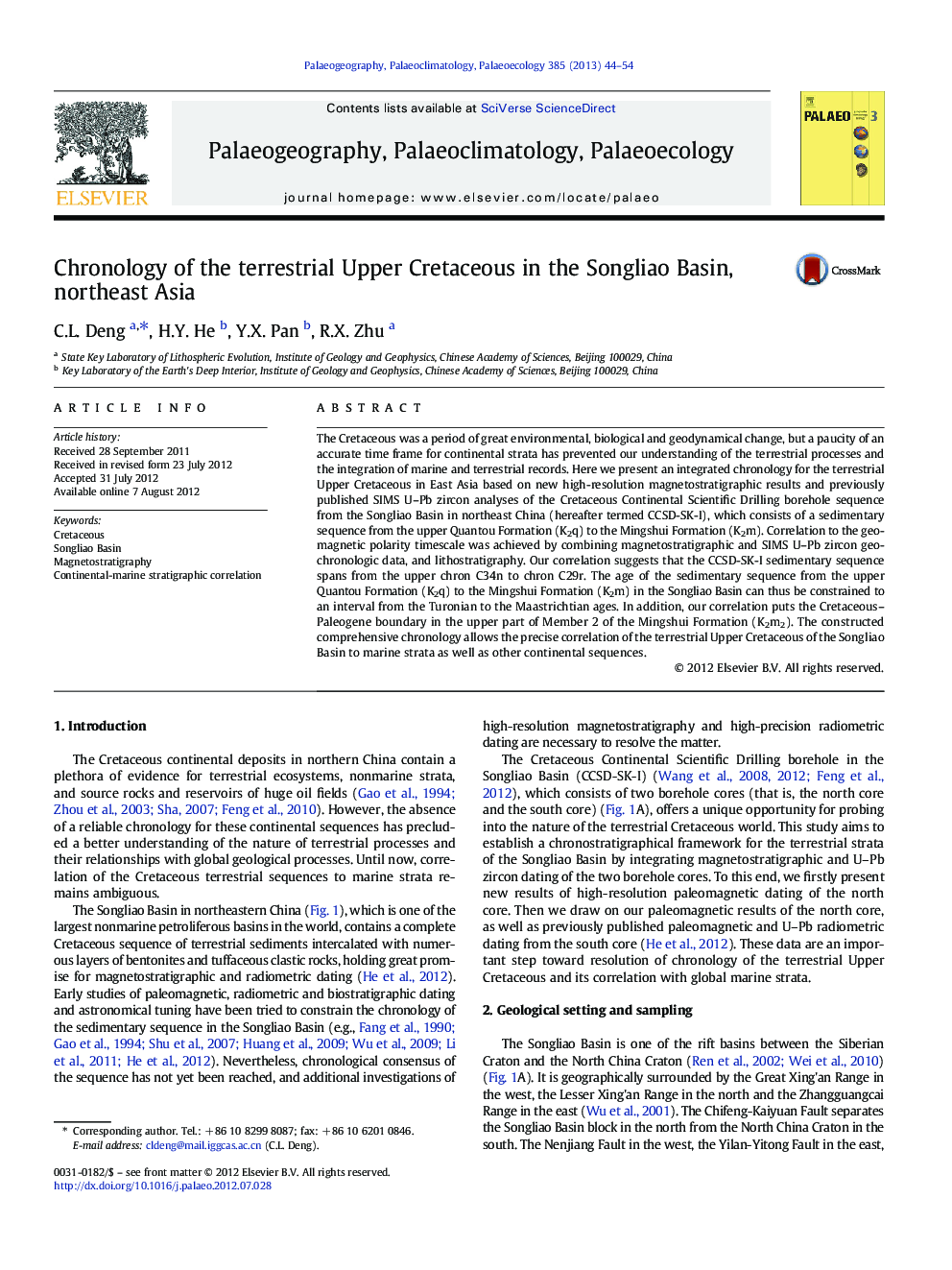 Chronology of the terrestrial Upper Cretaceous in the Songliao Basin, northeast Asia