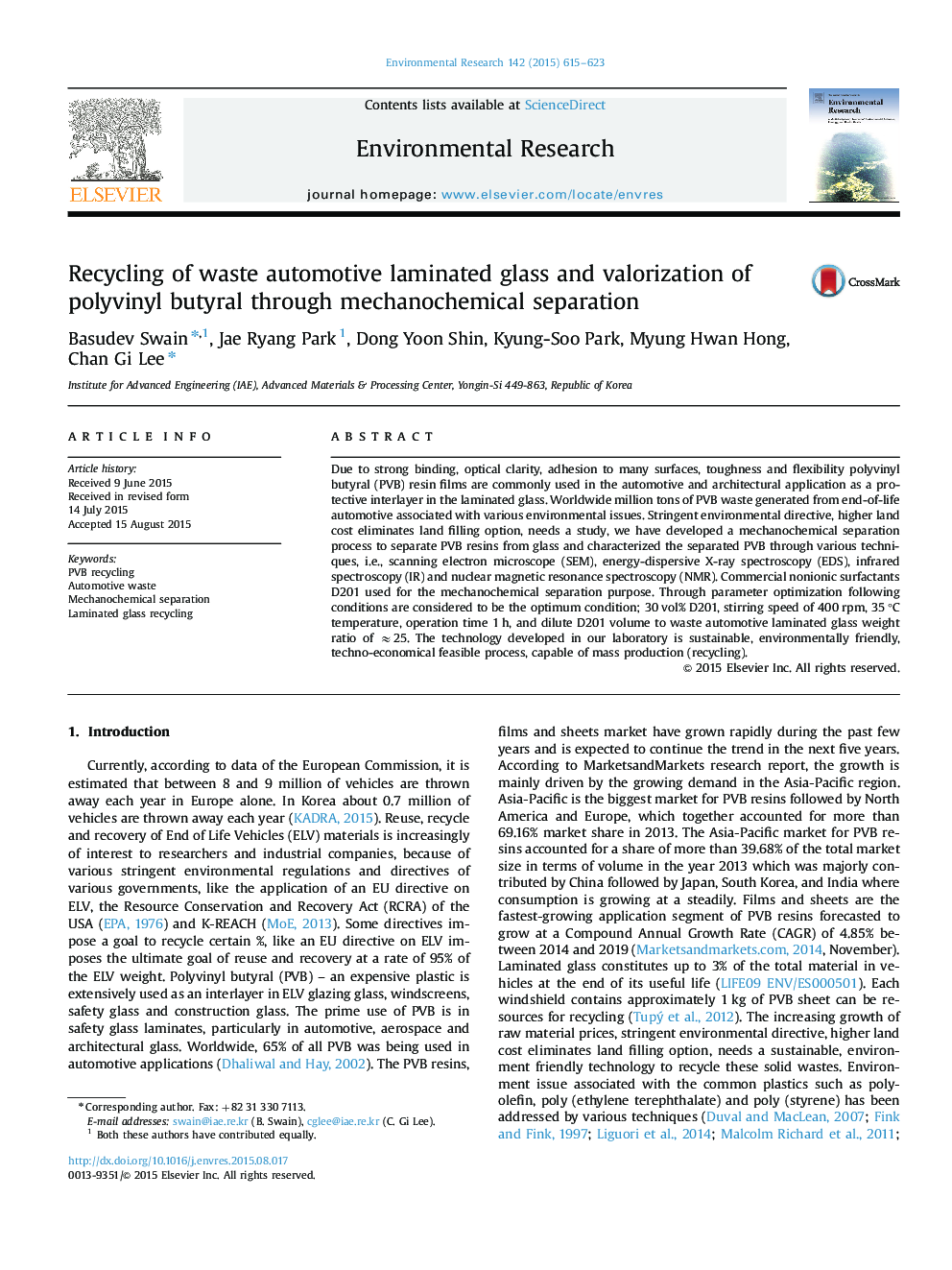 Recycling of waste automotive laminated glass and valorization of polyvinyl butyral through mechanochemical separation