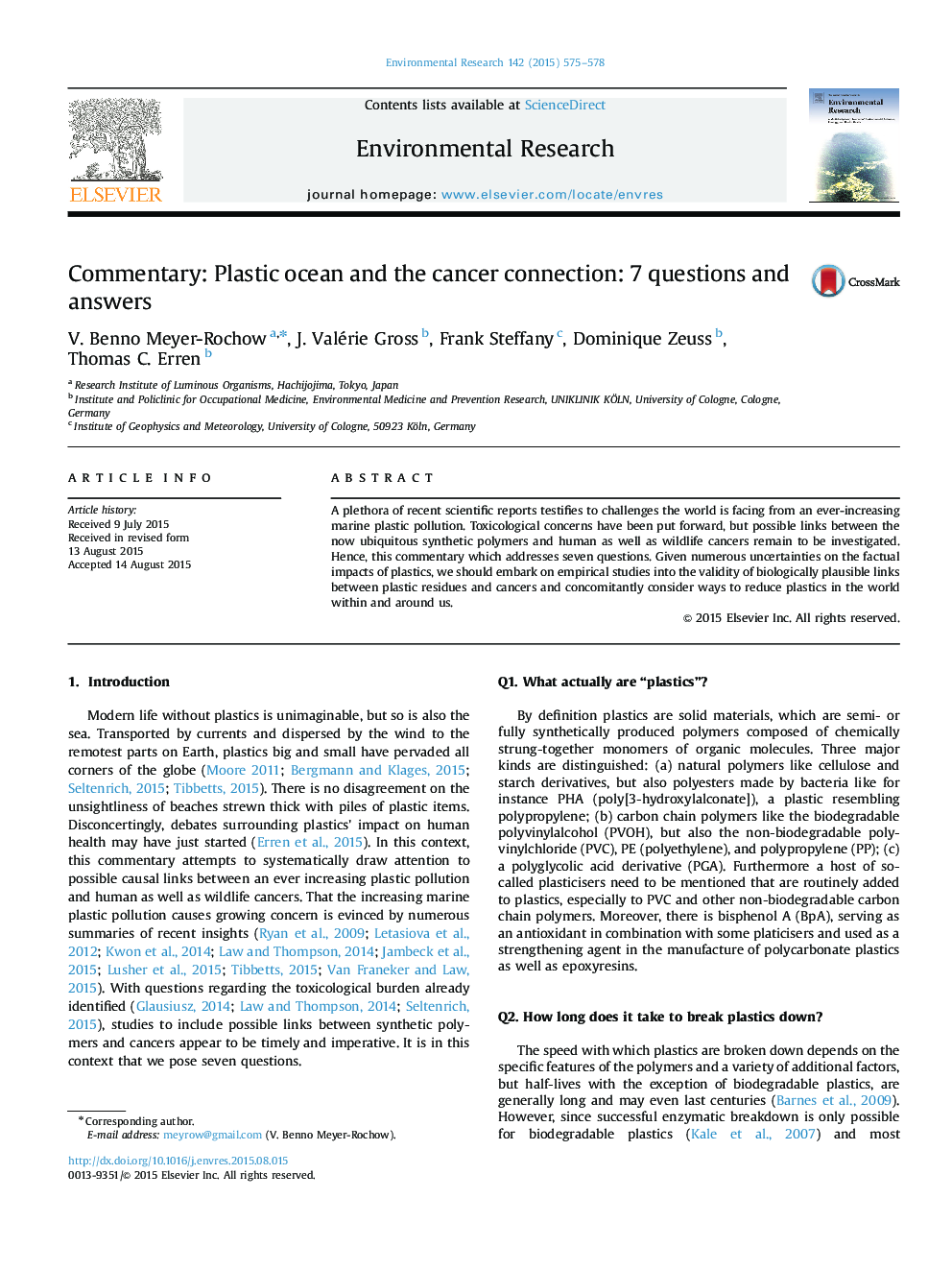 Commentary: Plastic ocean and the cancer connection: 7 questions and answers