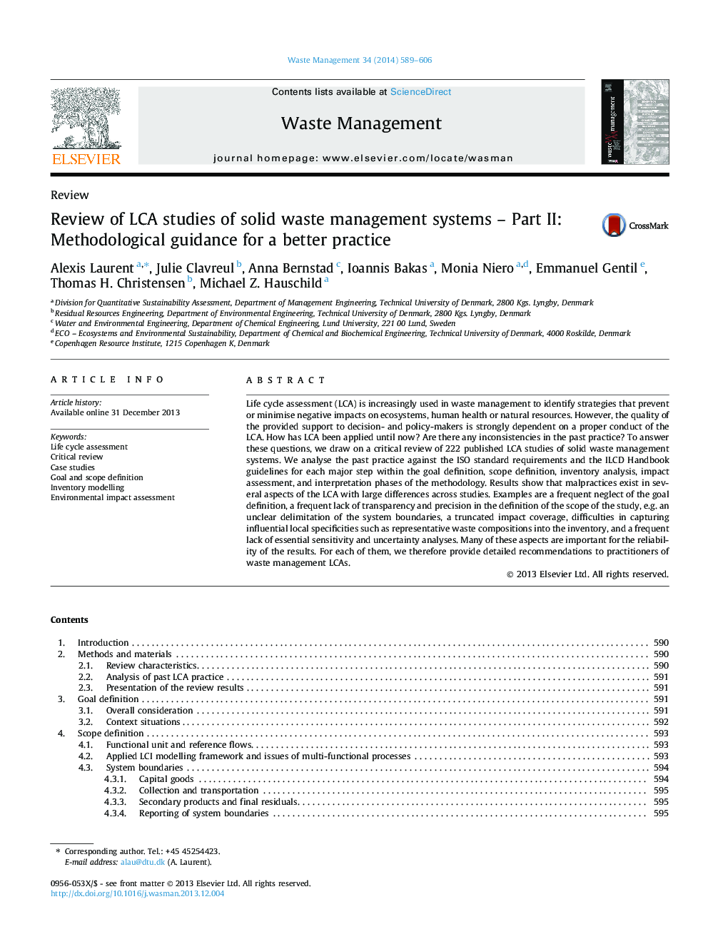 Review of LCA studies of solid waste management systems - Part II: Methodological guidance for a better practice