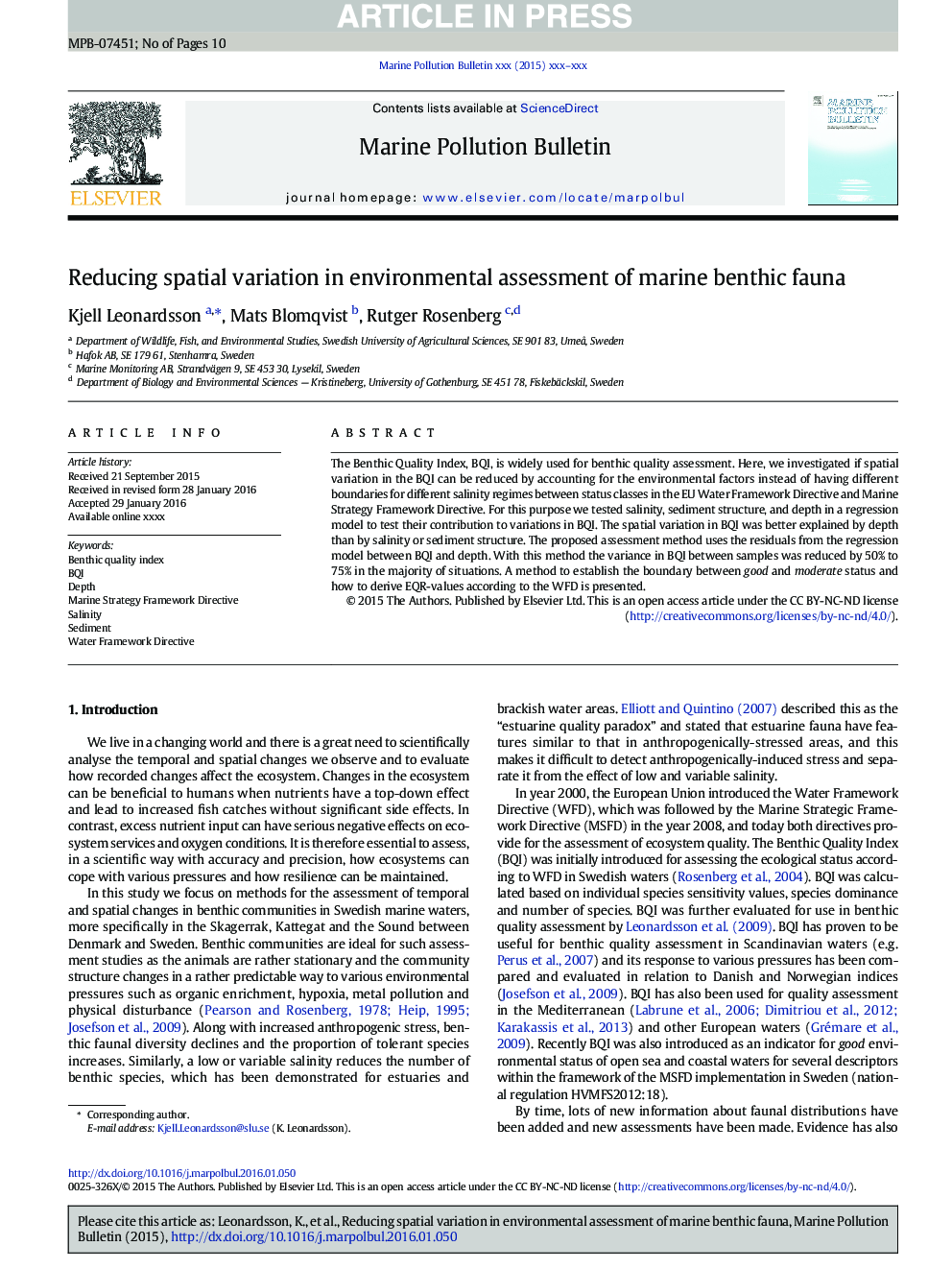 Reducing spatial variation in environmental assessment of marine benthic fauna