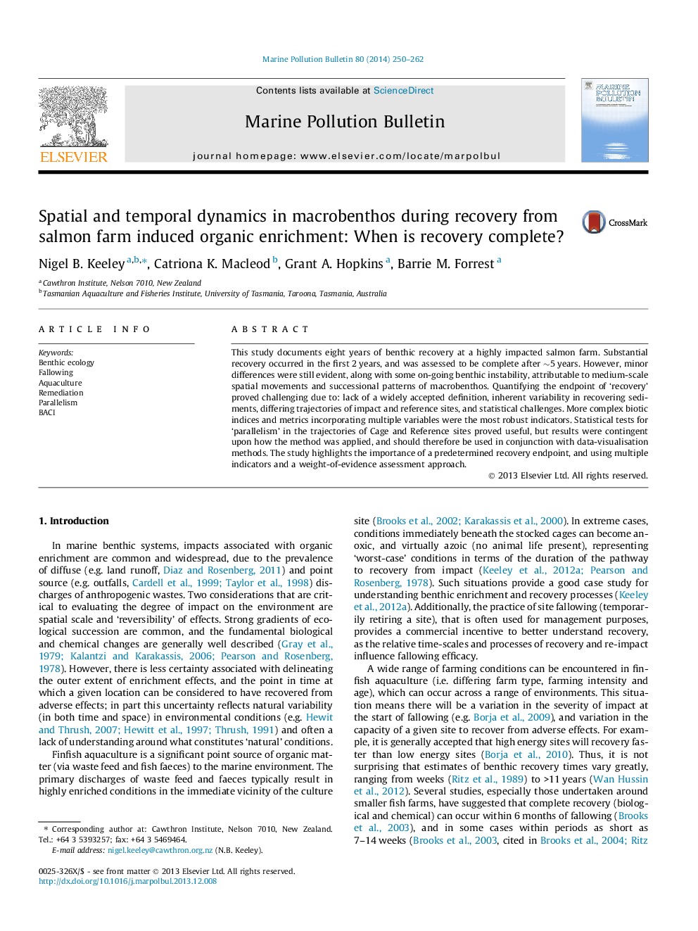 Spatial and temporal dynamics in macrobenthos during recovery from salmon farm induced organic enrichment: When is recovery complete?