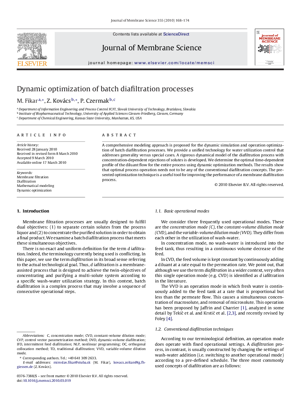 Dynamic optimization of batch diafiltration processes