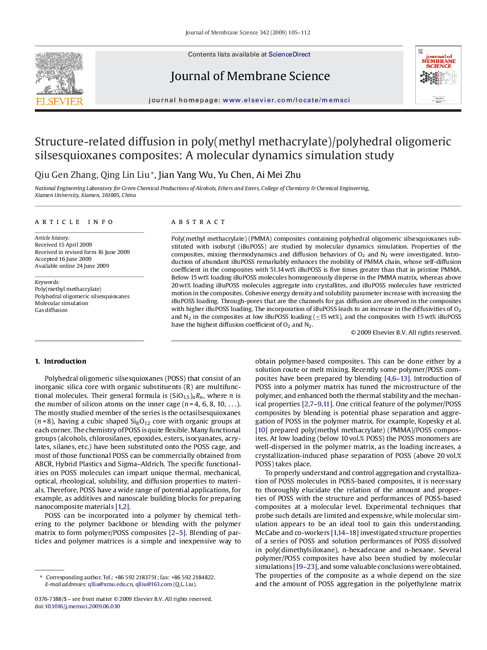 Structure-related diffusion in poly(methyl methacrylate)/polyhedral oligomeric silsesquioxanes composites: A molecular dynamics simulation study