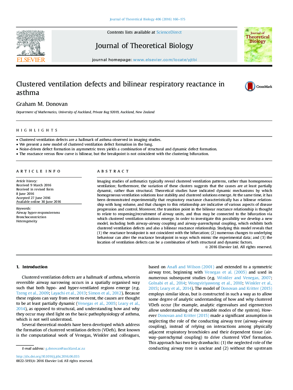 Clustered ventilation defects and bilinear respiratory reactance in asthma