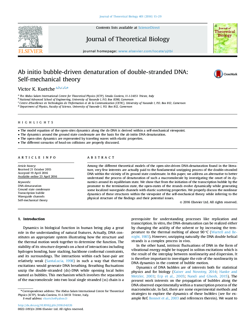 Ab initio bubble-driven denaturation of double-stranded DNA: Self-mechanical theory