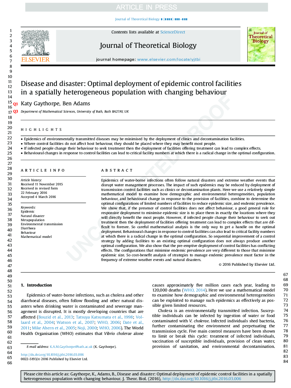 Disease and disaster: Optimal deployment of epidemic control facilities in a spatially heterogeneous population with changing behaviour