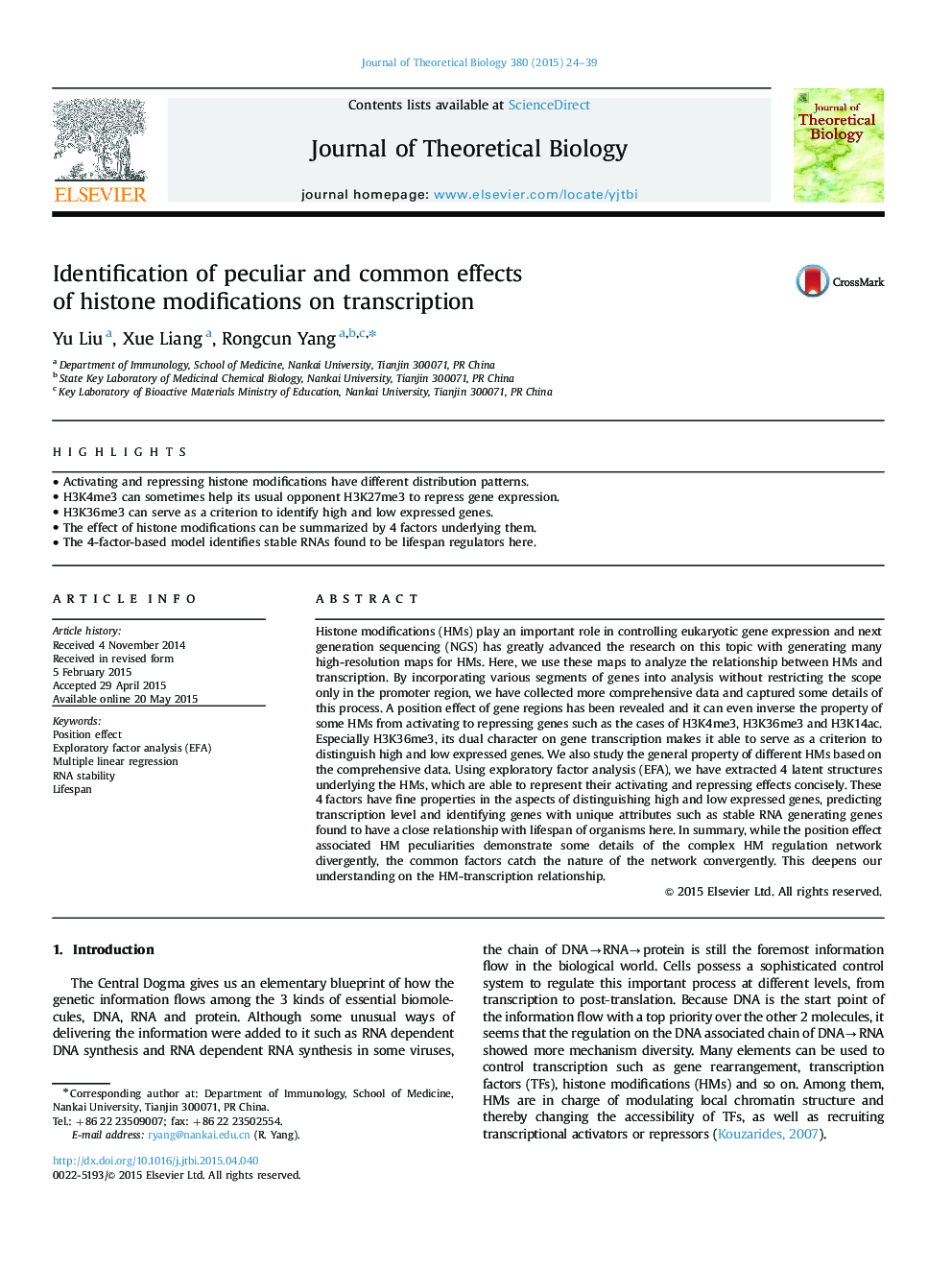 Identification of peculiar and common effects of histone modifications on transcription