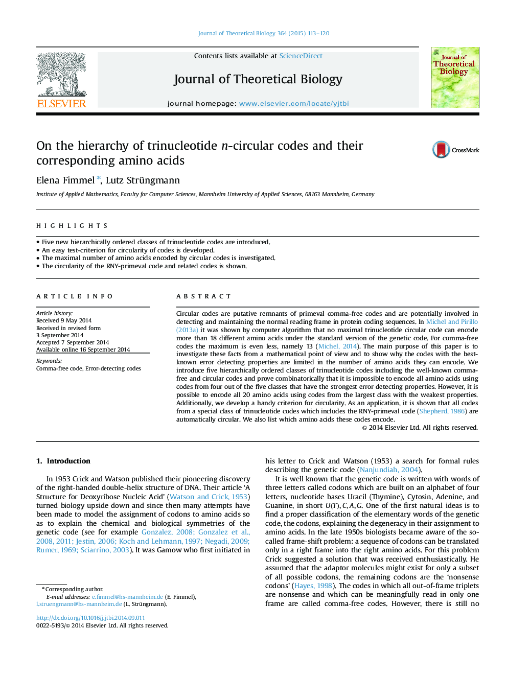 On the hierarchy of trinucleotide n-circular codes and their corresponding amino acids