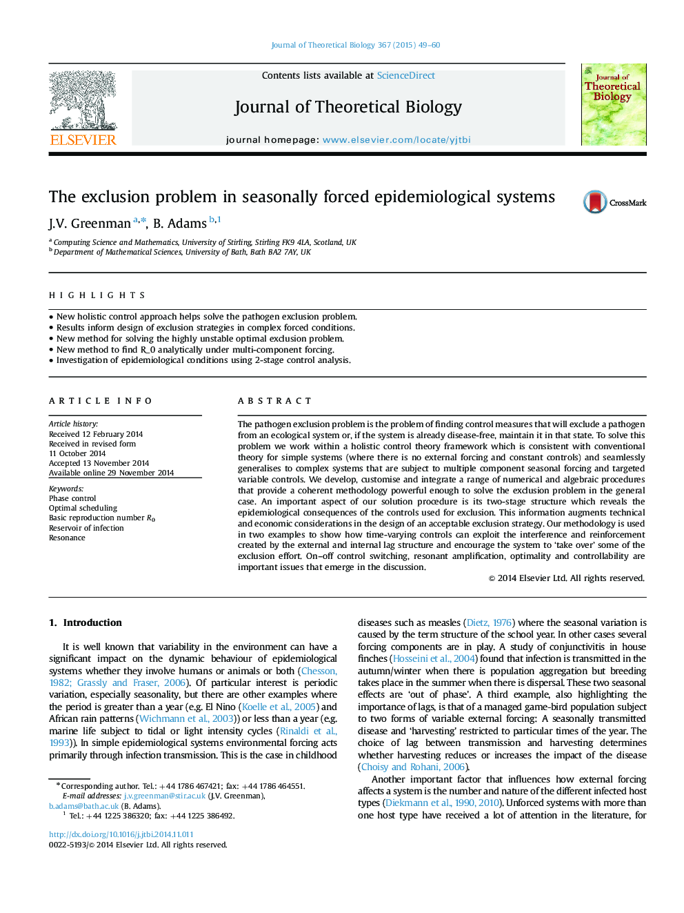 The exclusion problem in seasonally forced epidemiological systems