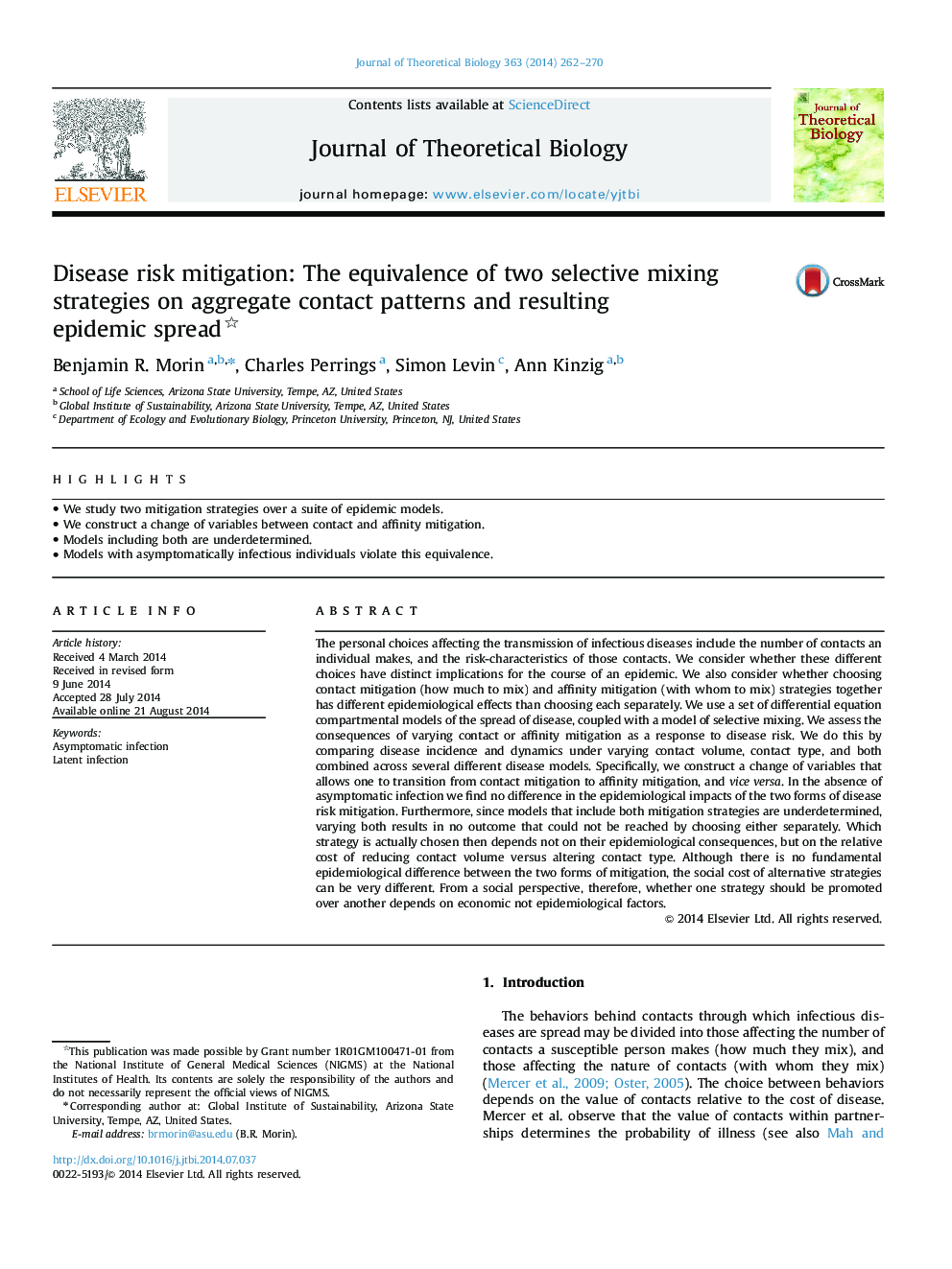 Disease risk mitigation: The equivalence of two selective mixing strategies on aggregate contact patterns and resulting epidemic spread