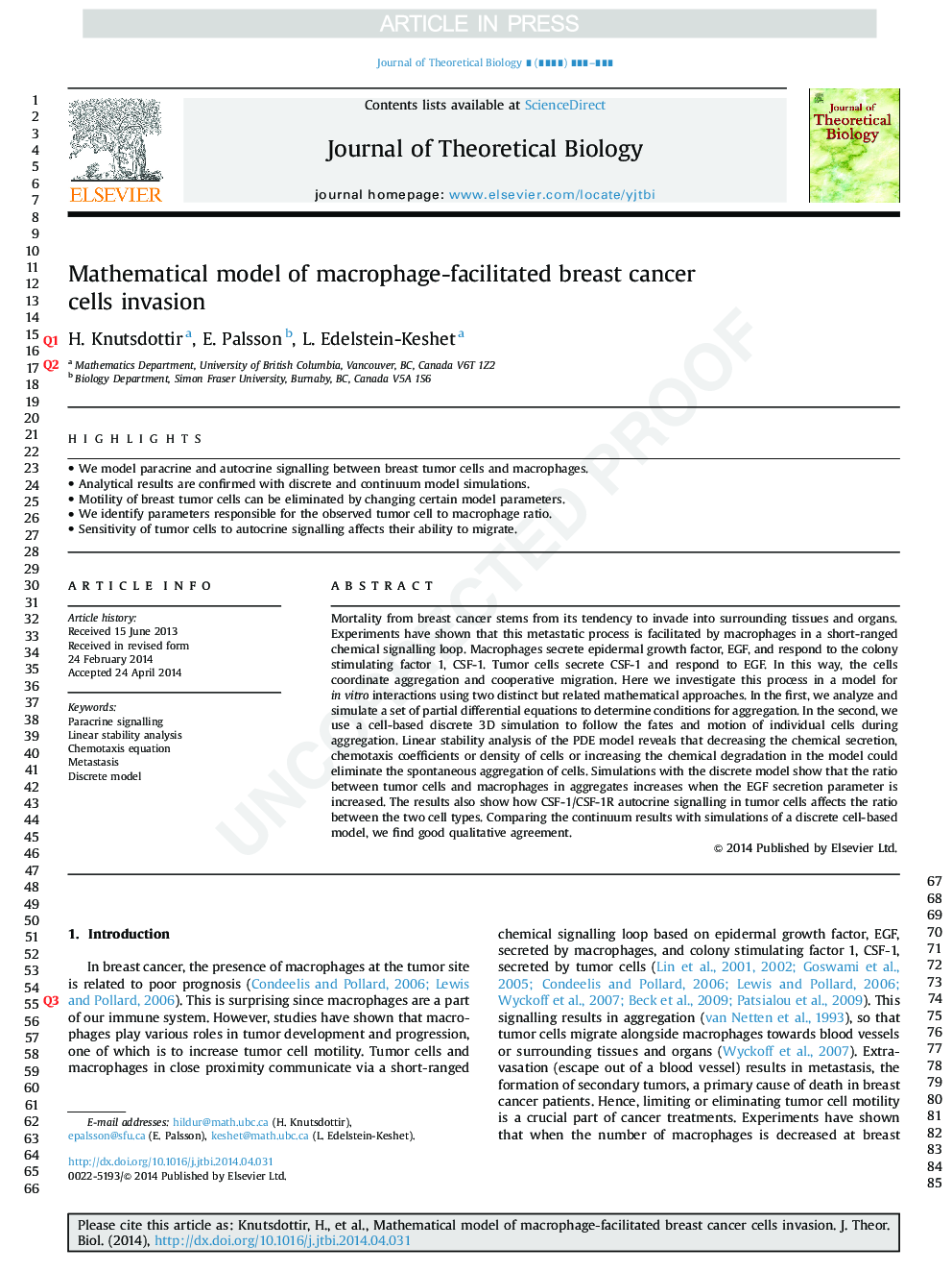 Mathematical model of macrophage-facilitated breast cancer cells invasion