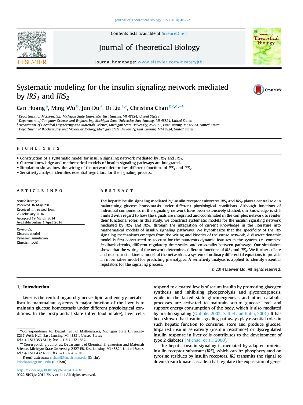 Systematic modeling for the insulin signaling network mediated by IRS1 and IRS2