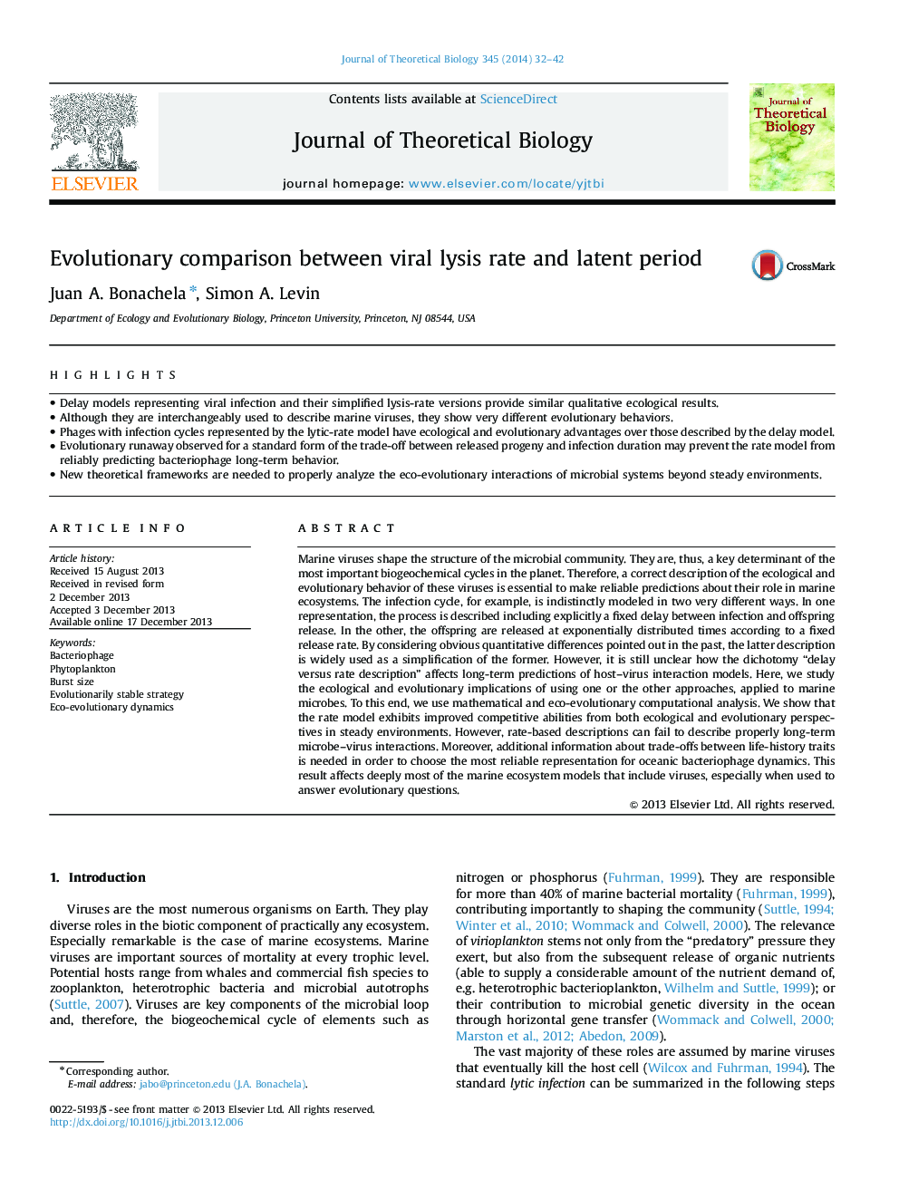 Evolutionary comparison between viral lysis rate and latent period