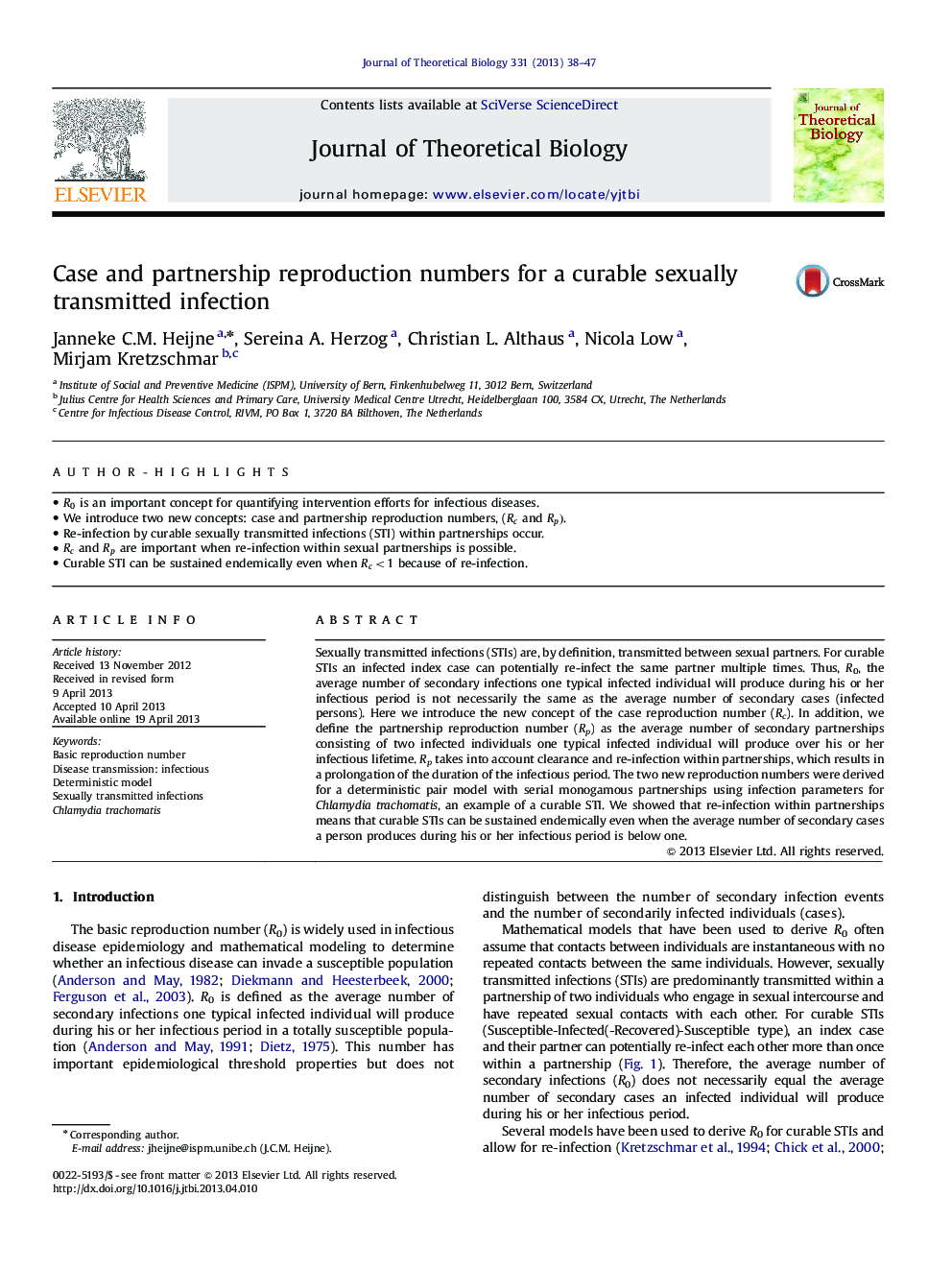 Case and partnership reproduction numbers for a curable sexually transmitted infection