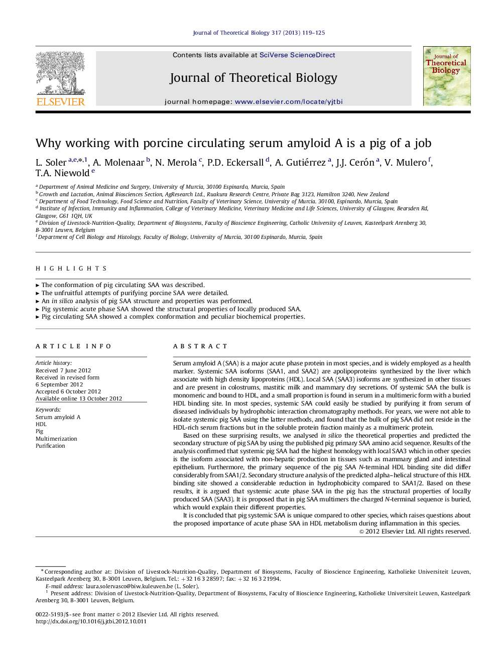 Why working with porcine circulating serum amyloid A is a pig of a job