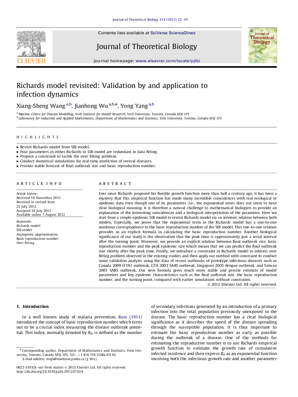 Richards model revisited: Validation by and application to infection dynamics