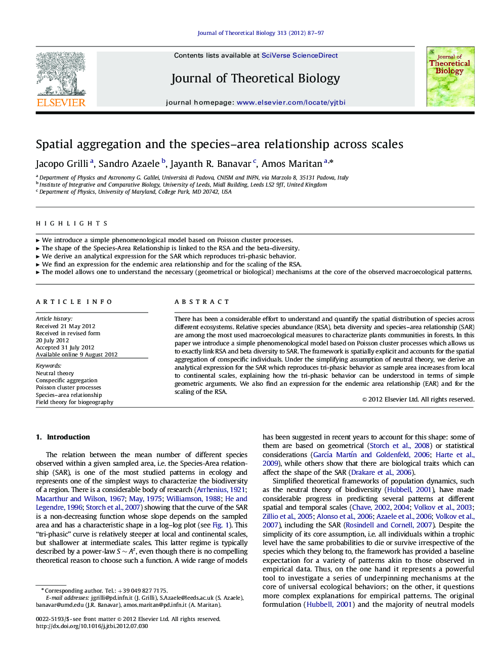 Spatial aggregation and the species-area relationship across scales