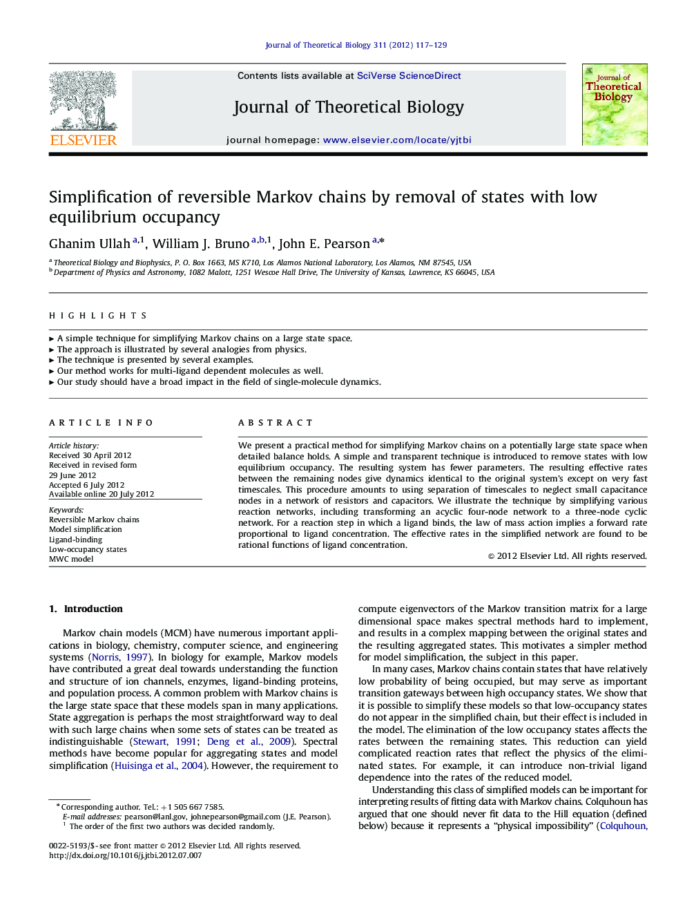 Simplification of reversible Markov chains by removal of states with low equilibrium occupancy