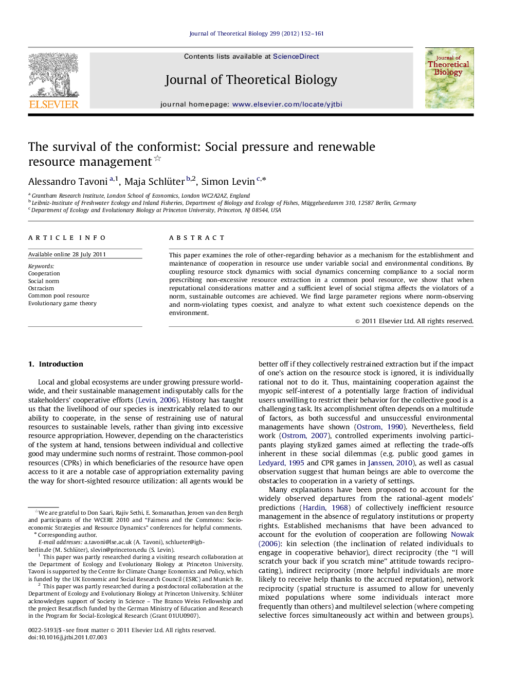 The survival of the conformist: Social pressure and renewable resource management