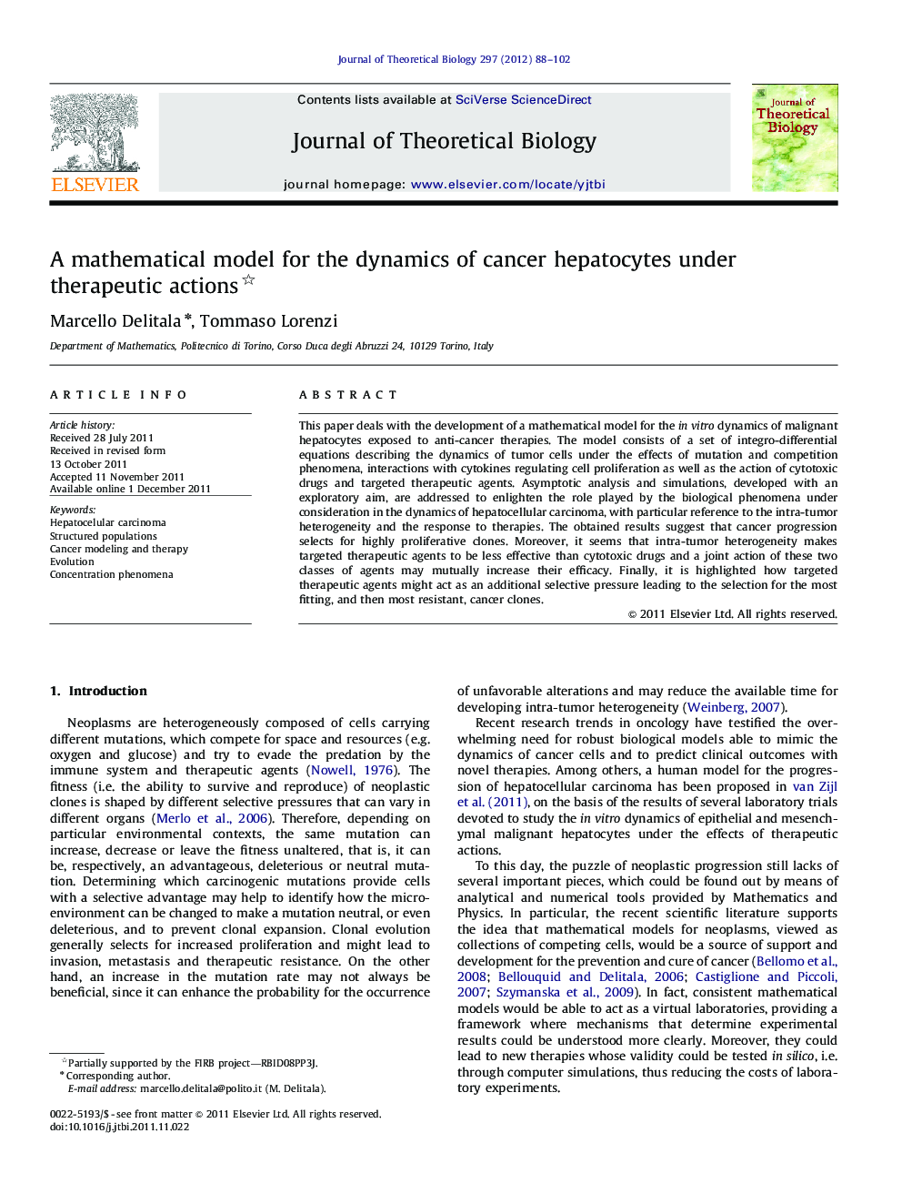 A mathematical model for the dynamics of cancer hepatocytes under therapeutic actions