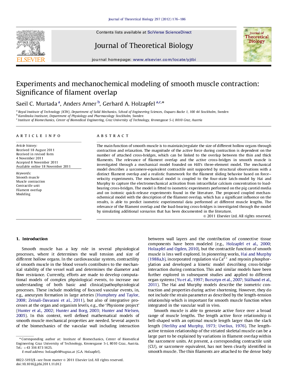 Experiments and mechanochemical modeling of smooth muscle contraction: Significance of filament overlap