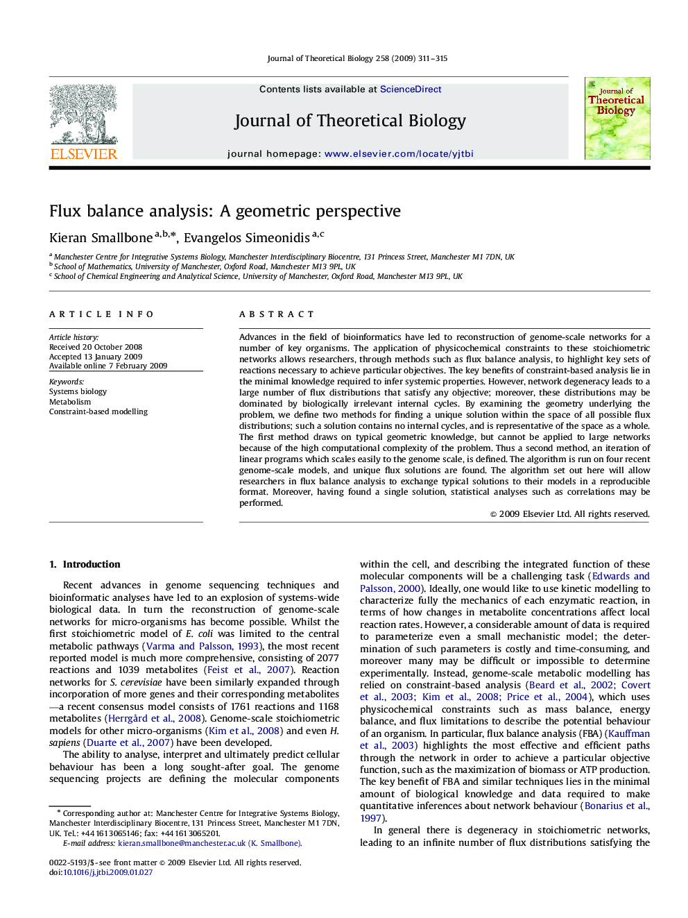 Flux balance analysis: A geometric perspective