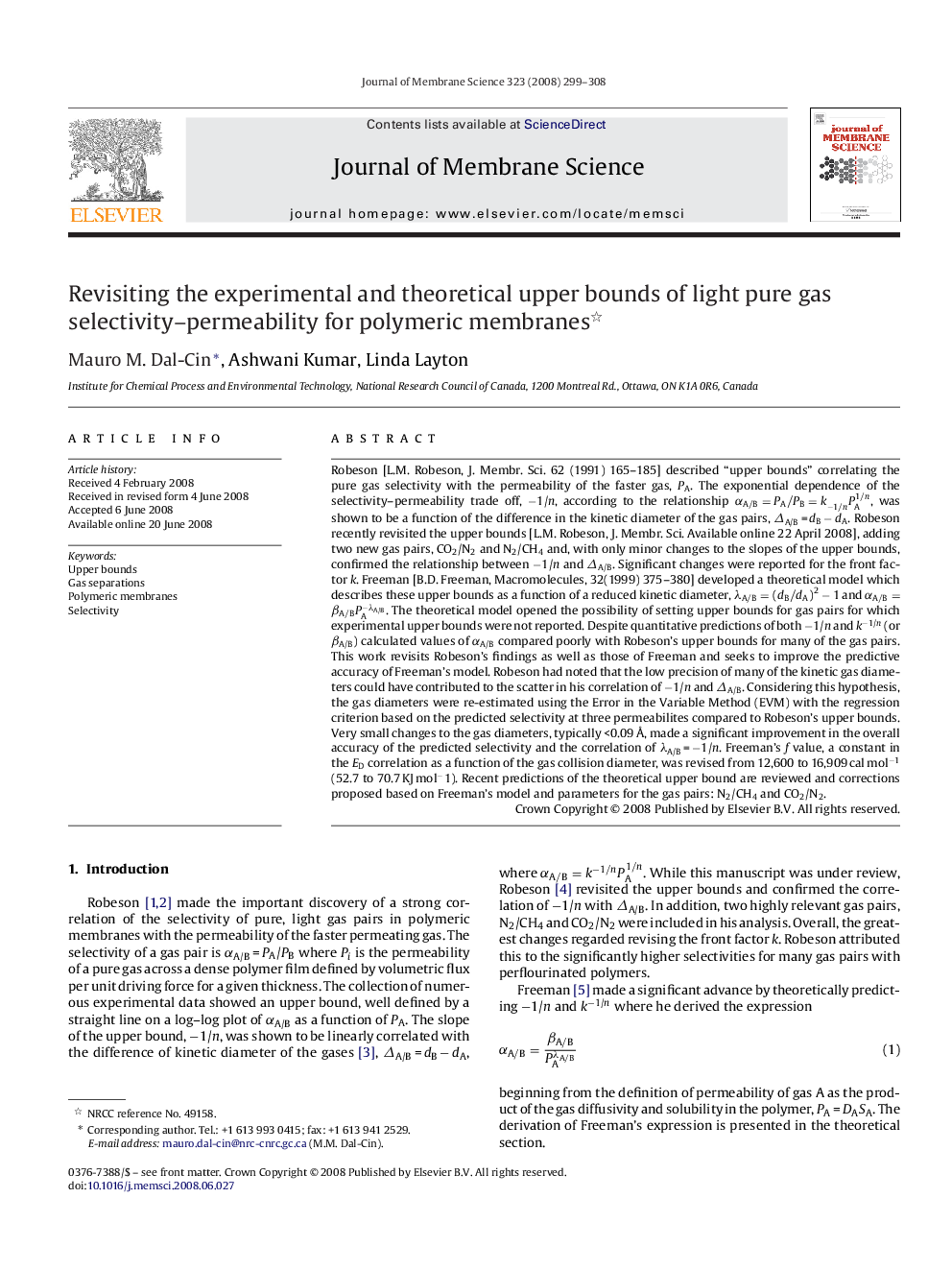 Revisiting the experimental and theoretical upper bounds of light pure gas selectivity–permeability for polymeric membranes 