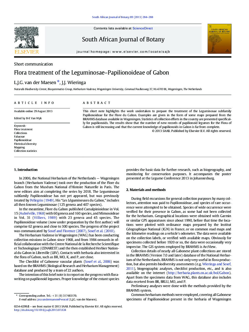 Flora treatment of the Leguminosae-Papilionoideae of Gabon