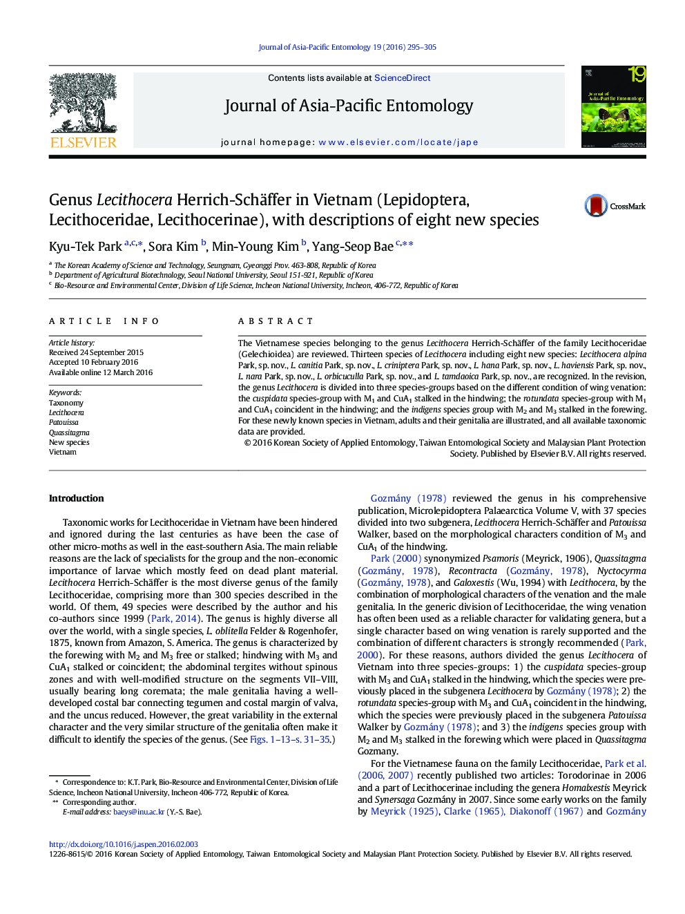 Genus Lecithocera Herrich-Schäffer in Vietnam (Lepidoptera, Lecithoceridae, Lecithocerinae), with descriptions of eight new species