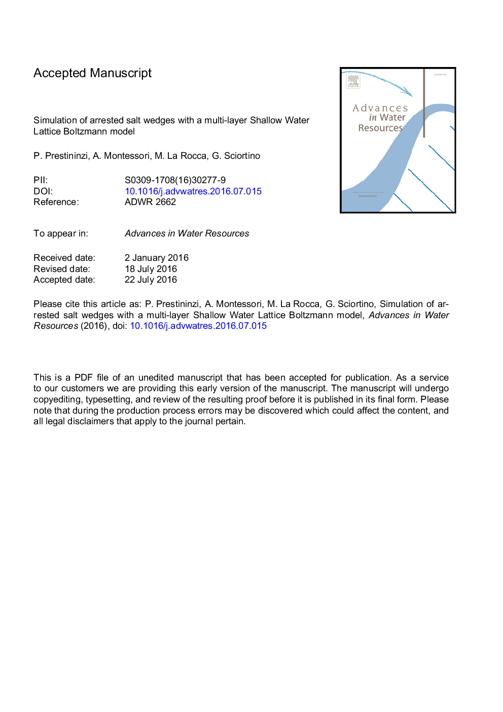 Simulation of arrested salt wedges with a multi-layer Shallow Water Lattice Boltzmann model