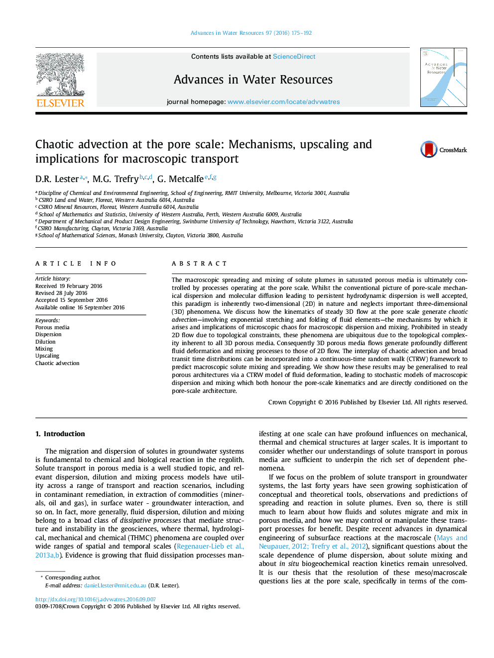 Chaotic advection at the pore scale: Mechanisms, upscaling and implications for macroscopic transport