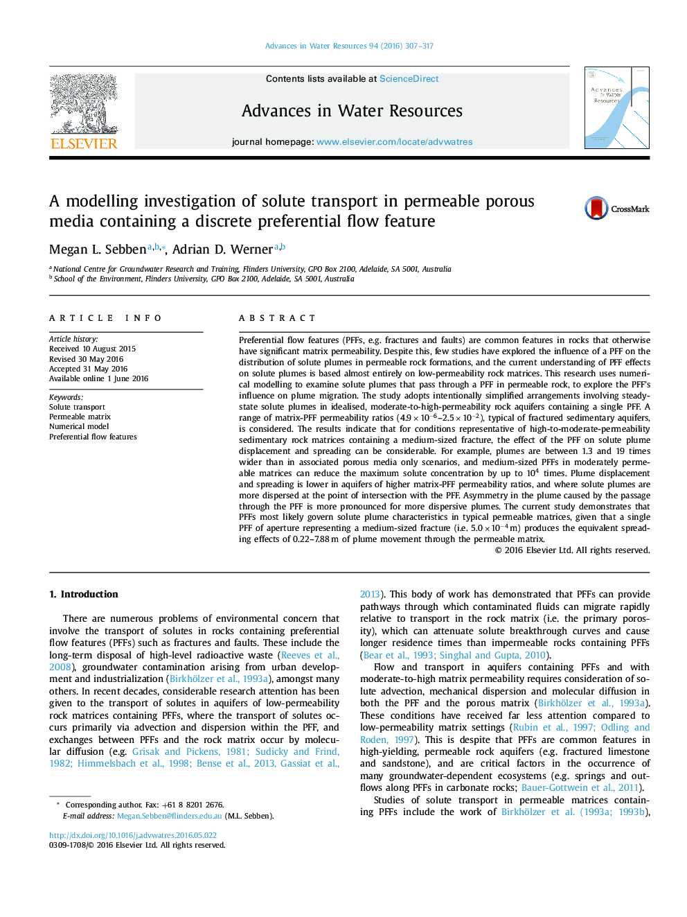 A modelling investigation of solute transport in permeable porous media containing a discrete preferential flow feature