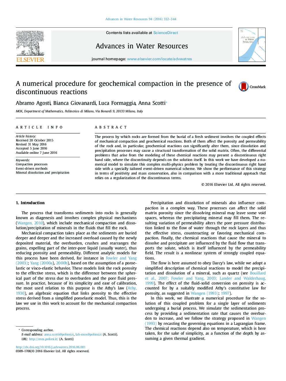 A numerical procedure for geochemical compaction in the presence of discontinuous reactions